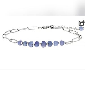 Blue Tanzanite  paper clip Bracelet